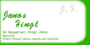 janos hingl business card
